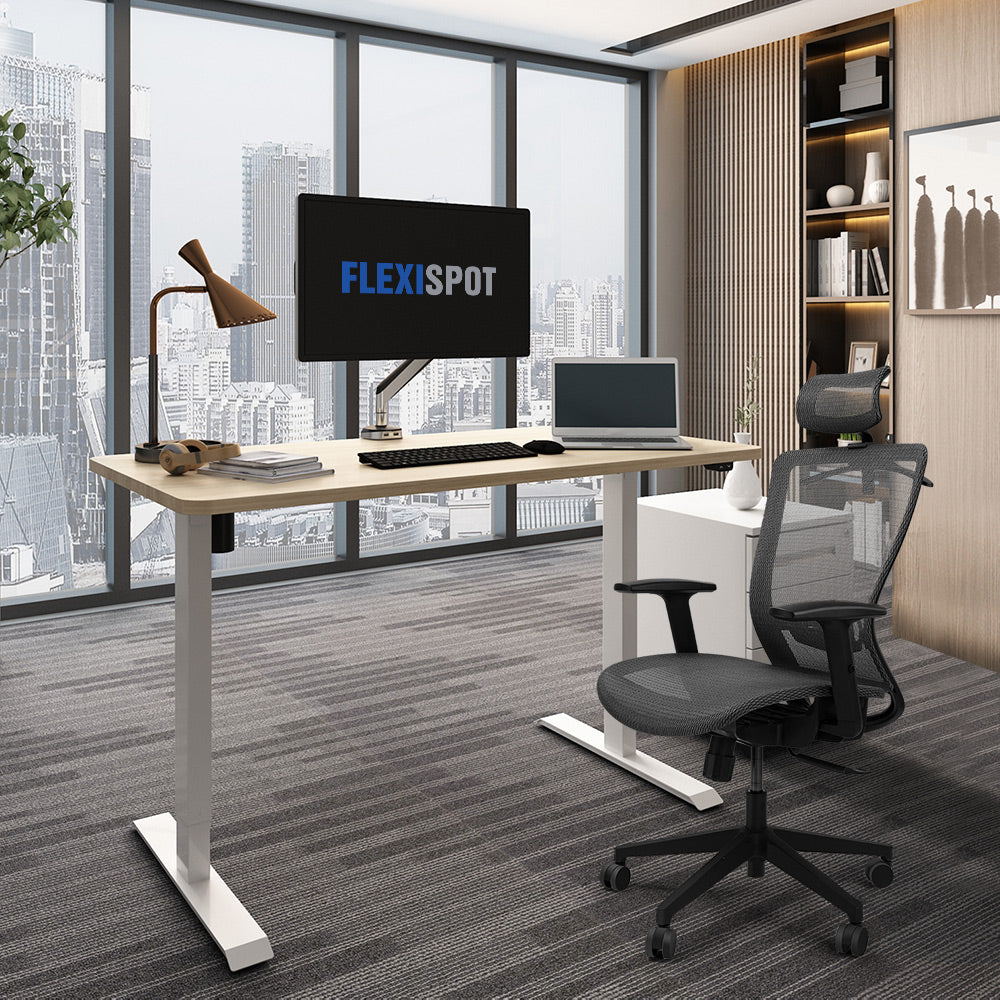 FLEXISPOT Ergonomic Back Mesh Swivel Height Adjustable Office Chair with Armrests Gray