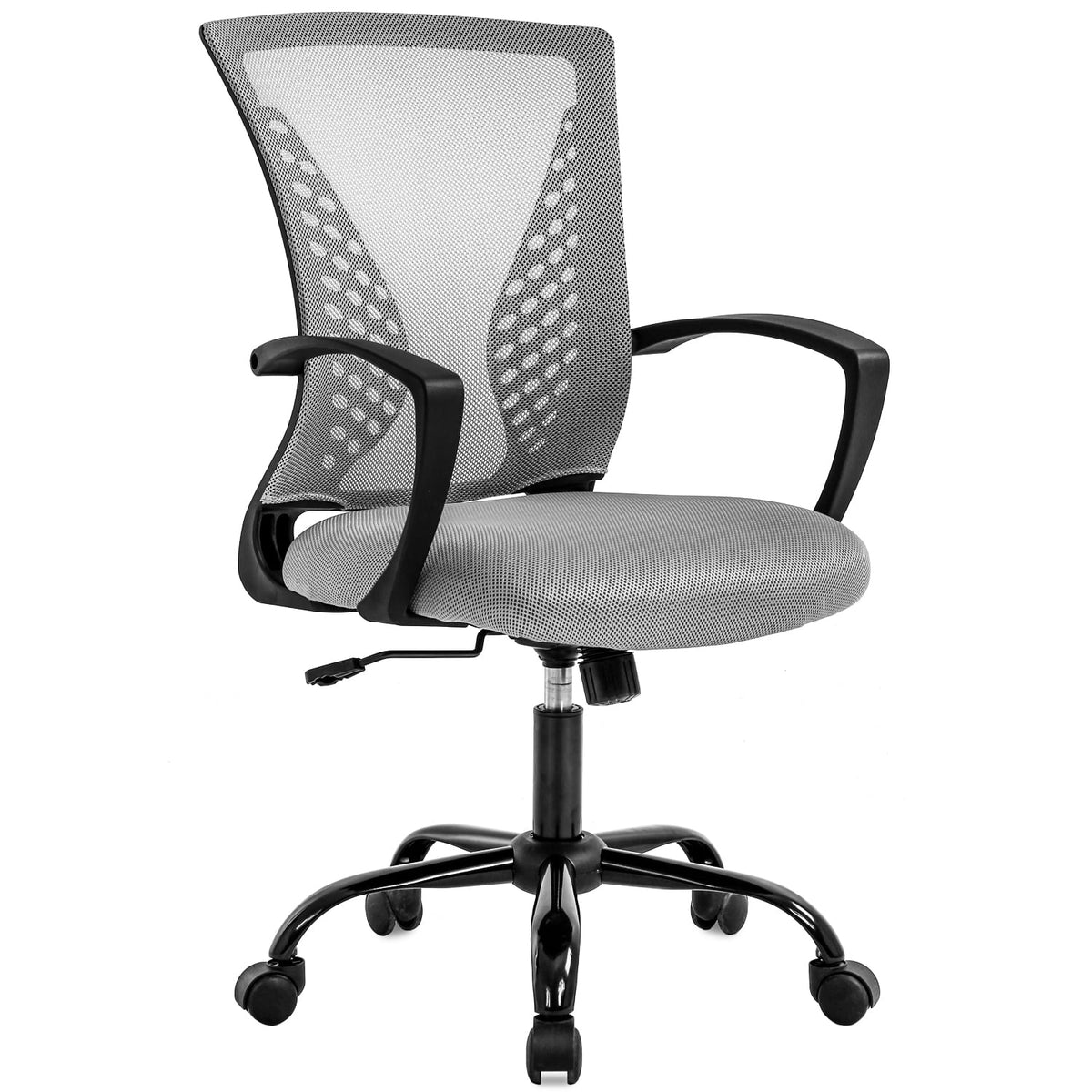 BestOffice Manager's Chair with Swivel & Lumbar Support, 250 lb. Capacity, Grey