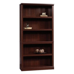 Sauder Select 5 Shelf Wood Bookcase in Cherry Finish