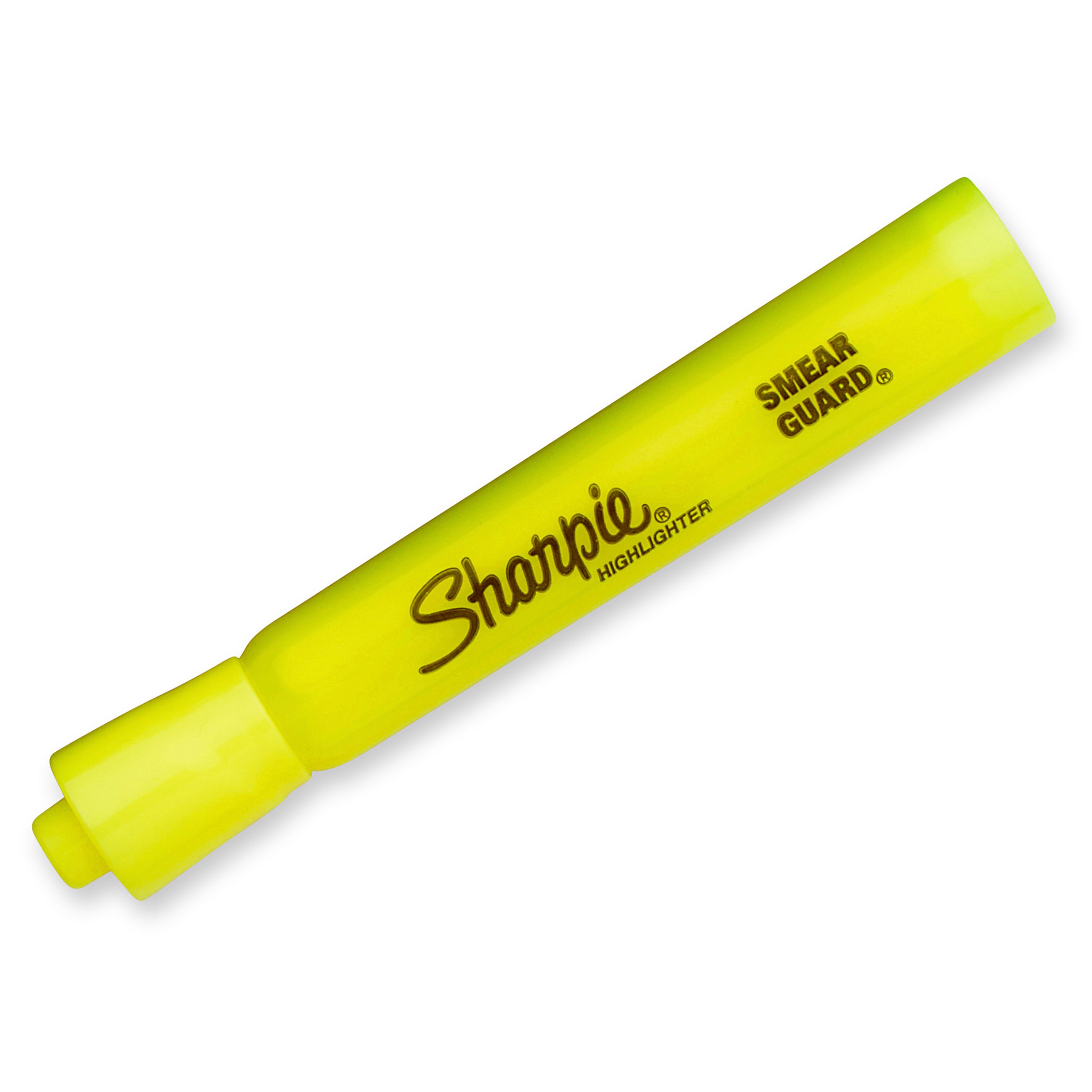 Sharpie Tank Style Highlighters, Chisel Tip, Fluorescent Yellow, 12 Count