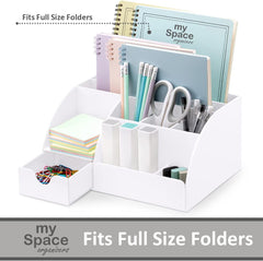 White Desk Organizer Acrylic For Home Office and School Supplies And Accessories