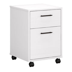 Bush Furniture Key West 2 Drawer Mobile File Cabinet in Pure White Oak