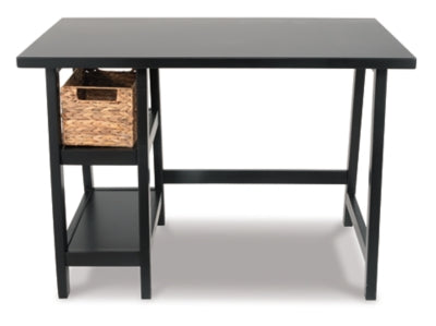 Signature Design by Ashley Mirimyn Vintage 42" Home Office Desk with Basket, Distressed Black