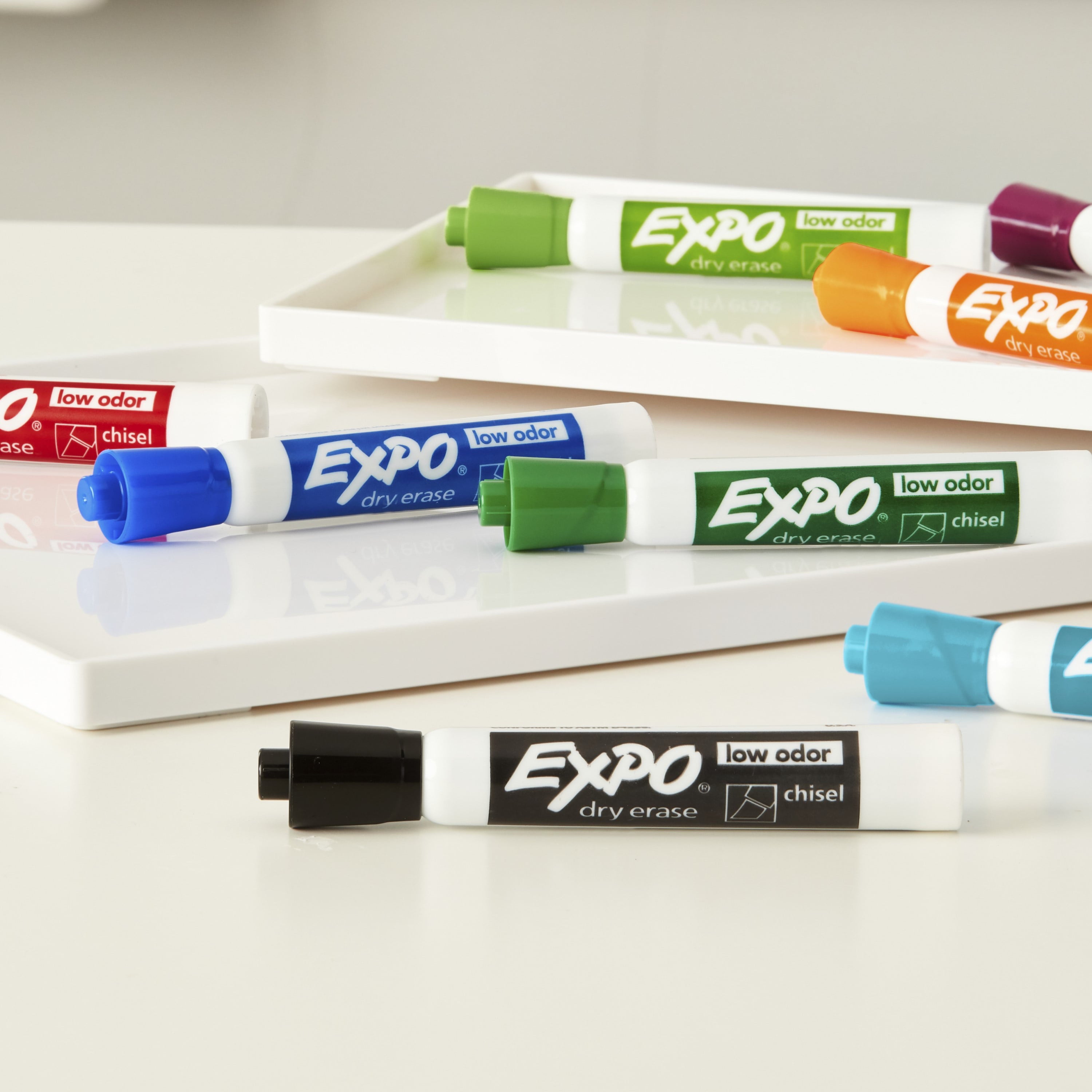 Expo Low Odor Dry Erase Markers, Chisel Tip, Black, 36 Count