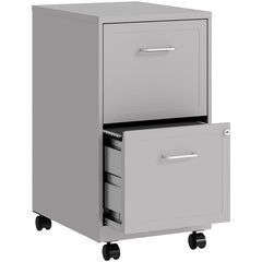 Scranton &amp; Co Mobile 2 Drawer File Cabinet in Silver