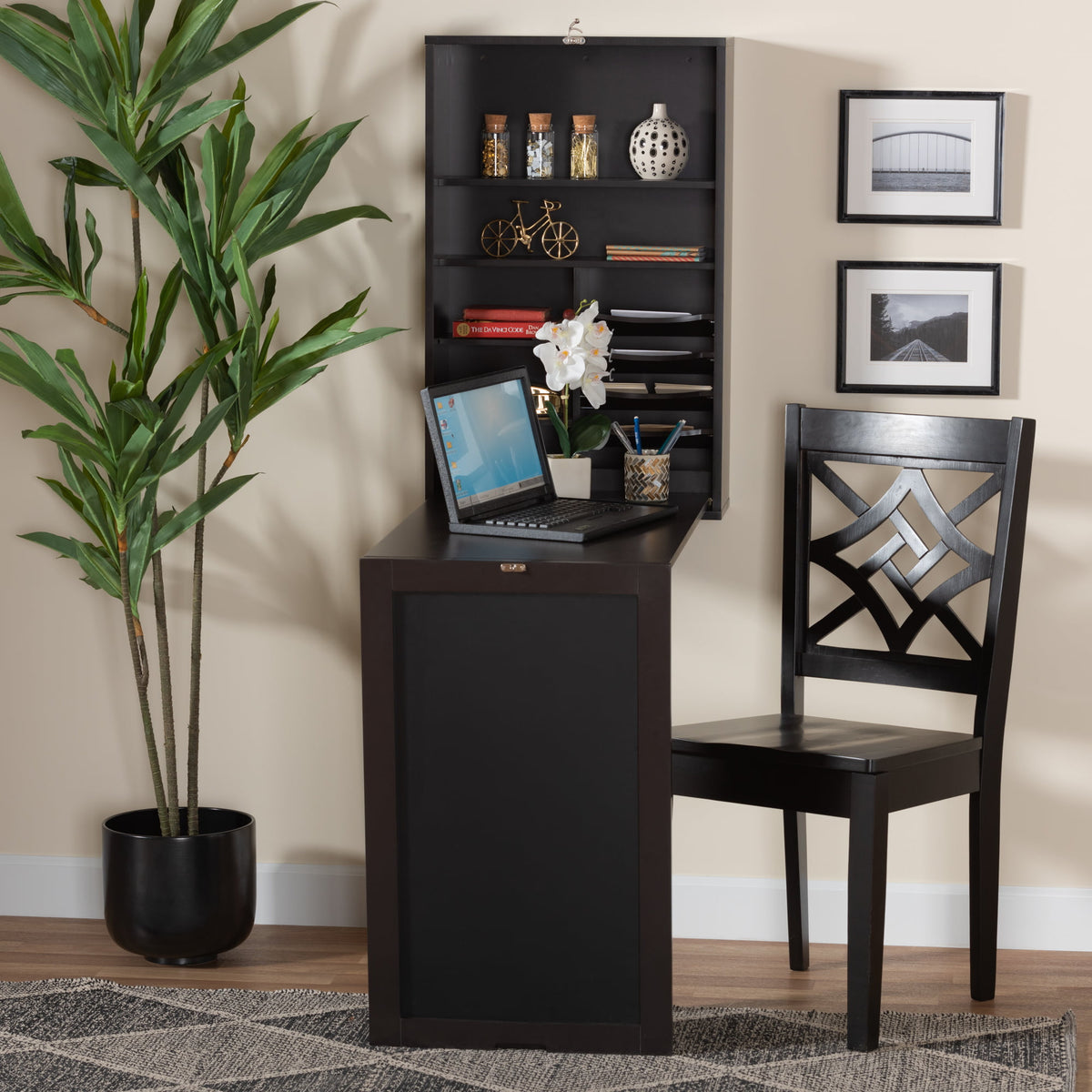 Baxton Studio Millard Modern and Contemporary, Wall-Mounted Folding Desk