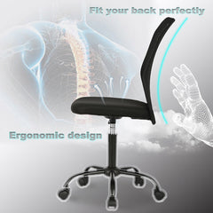 Ergonomic Mesh Office Computer Chair Adjustable Stool Back Support Modern, Black