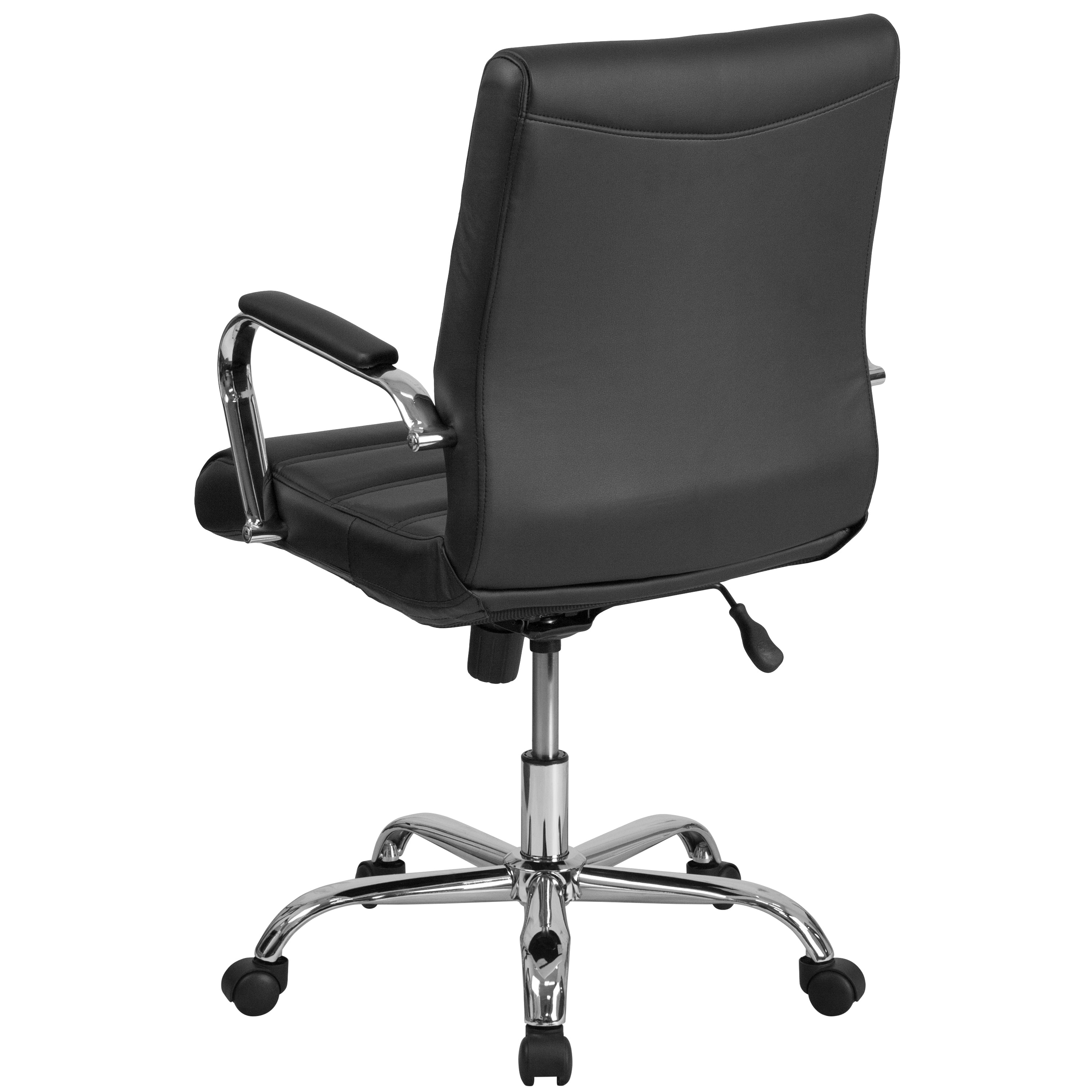 Flash Furniture Mid-Back Black LeatherSoft Executive Swivel Office Chair with Chrome Frame and Arms