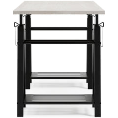 Signature Design by Ashley Bayflynn Mixed Media Adjustable Height Desk, White & Black