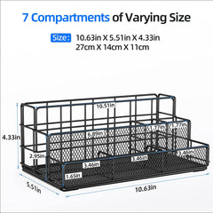 Yecaye Mesh Desk Organizer Multifunctional Desktop Organizer Office Supplies Holder Black