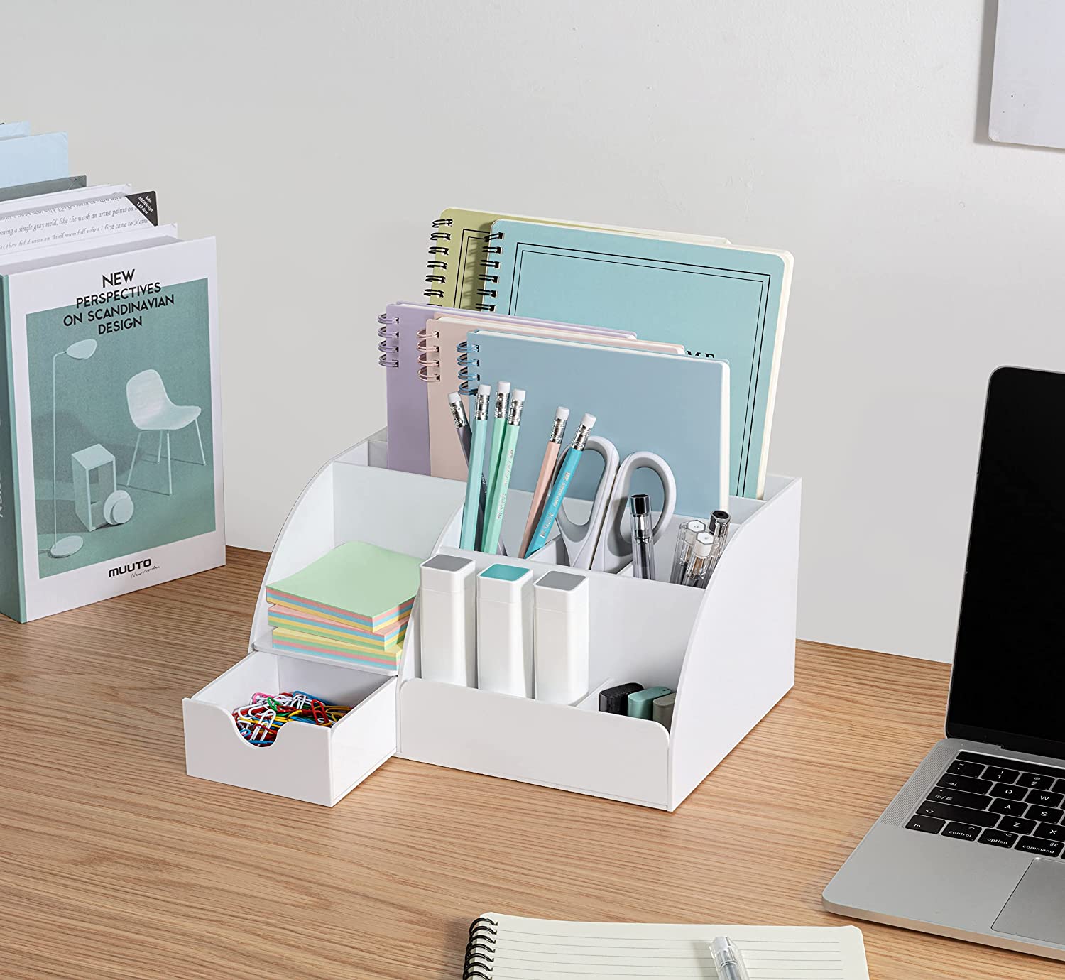 White Desk Organizer Acrylic For Home Office and School Supplies And Accessories