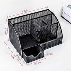 Multifunctional Office Accessories Mesh Office Supplies Desk Organizer Caddy with 6 Compartments for Home Office ,School