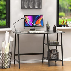 SHW Trestle Home Office Computer Desk, Black