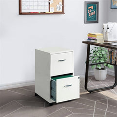 Scranton 2 Drawer Steel Mobile File Cabinet in Pure White