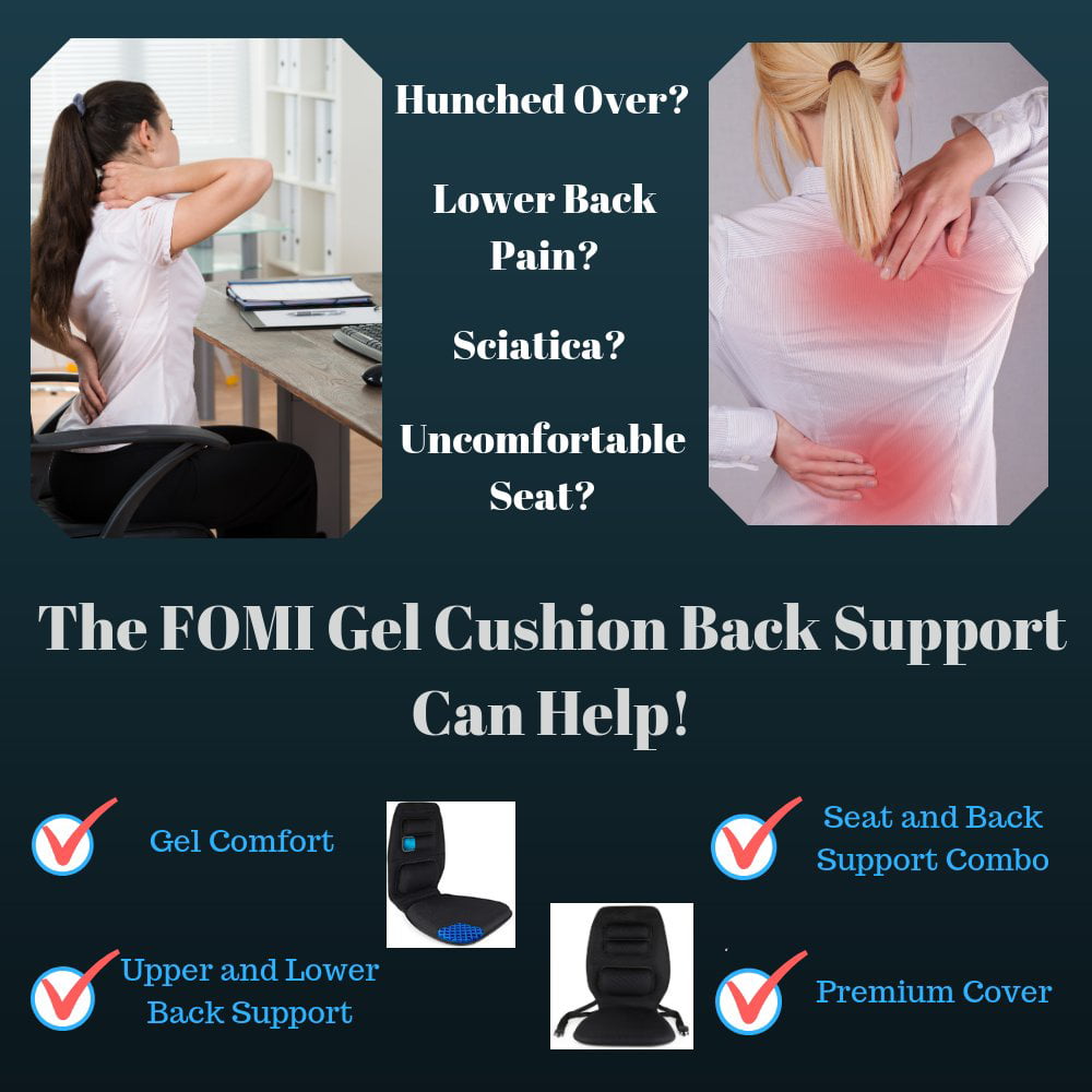 FOMI Premium Gel Cushion and Back Support  Seat Cushion Pad