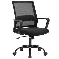 BestOffice Executive Chair with Lumbar Support & Swivel, 250 lb. Capacity, Black