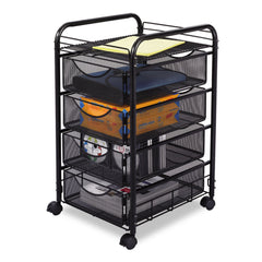 Safco, Onyx Double Mesh Mobile File Cart, 1 Each, Black