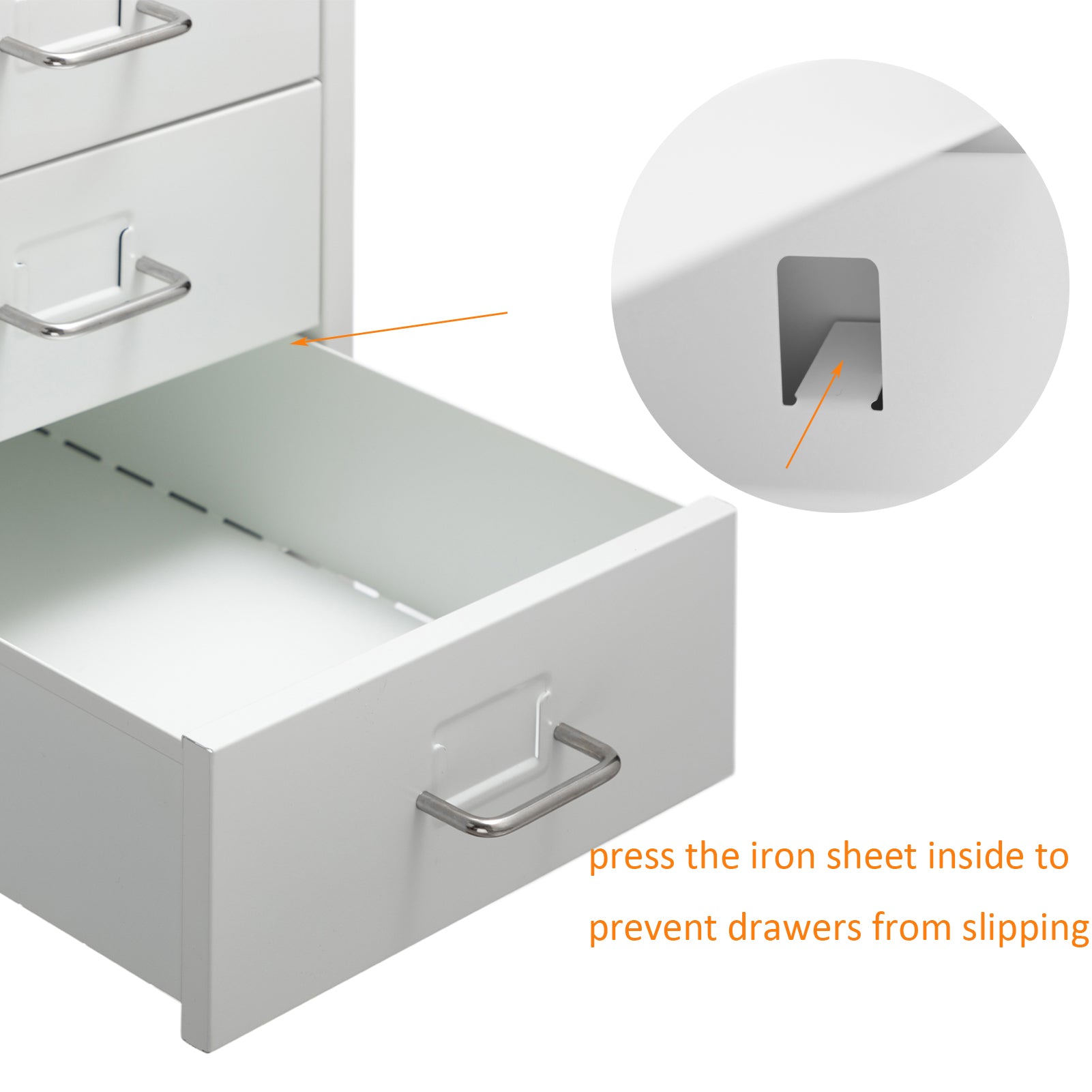 HollyHOME 6-Drawer Vertical Rolling Cabinet, White